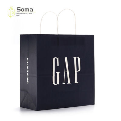 Fancy Customized Black Luxury Gift Kraft Paper Shopping Bags