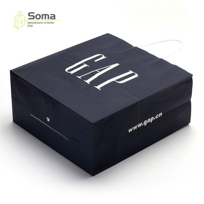 Fancy Customized Black Luxury Gift Kraft Paper Shopping Bags