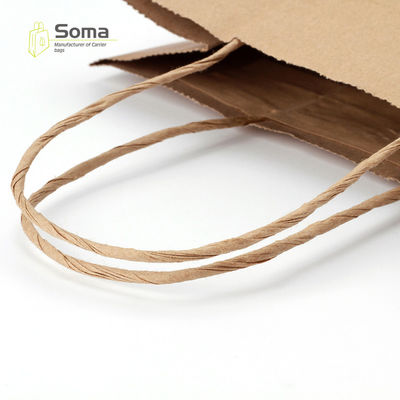 100% Recyclable Shopping Gift Brown Kraft Paper Grocery Bag
