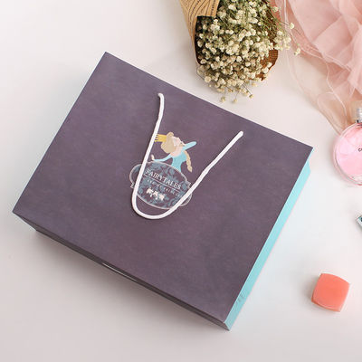 Unique Gift Handle Grey Cotton Art Custom Printed Paper Bags