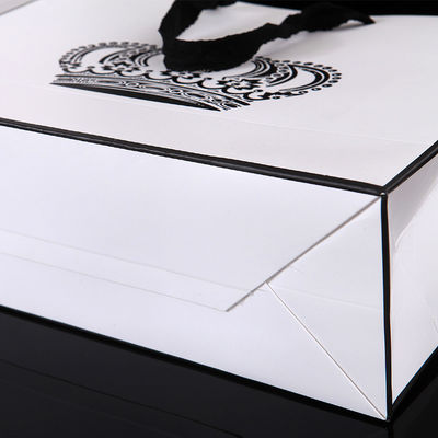 230GSM Shopping Holiday Gift White Custom Printed Paper Bags