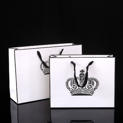230GSM Shopping Holiday Gift White Custom Printed Paper Bags