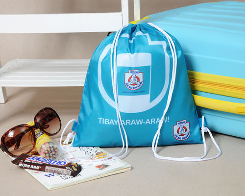 Waterproof Laundry Polyester 190T Nylon Logo Drawstring Gift Bags