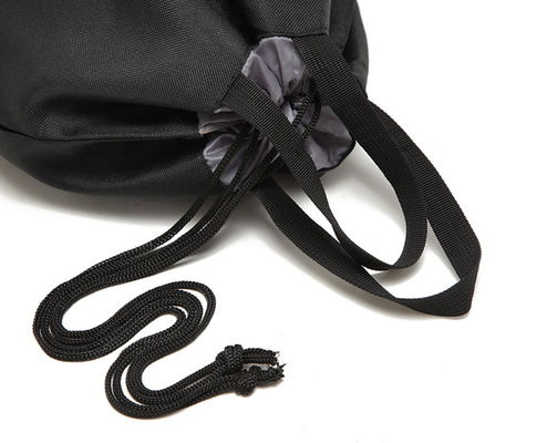 Eco Gift Sport Gym Black Custom Logo Nylon Drawstring Bag