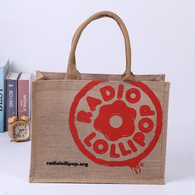 Custom Printed Eco Reusable Large Shopping Tote Burlap Jute Bag
