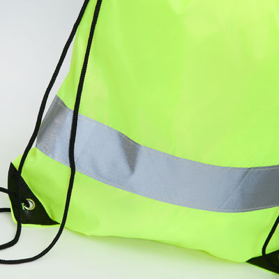 Reflective Strip 210D Polyester Drawstring Packaging Bags