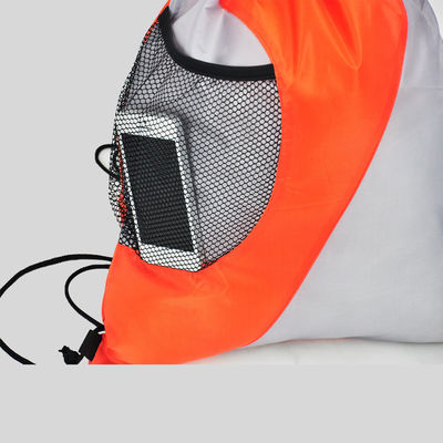 Drawstring Mesh Pocket 190T Sports Nylon Backpack Bags