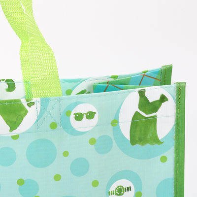 Promotional Waterproof Recycled Laminated Green PP Woven Bag