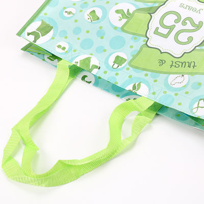 Promotional Waterproof Recycled Laminated Green PP Woven Bag