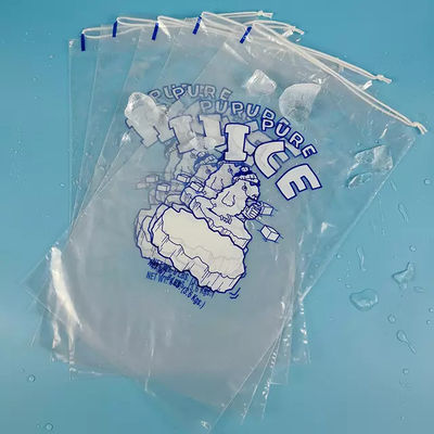 Biodegradable Transparent ICE Drawstring Printed Plastic Bag
