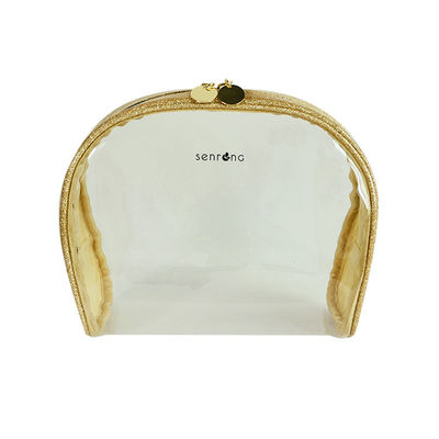Transparent Gold Glitter Cosmetics PVC Makeup Bag