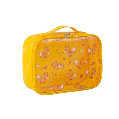 Fancy OEM Logo Print Yellow Beauty PVC Makeup Pouch