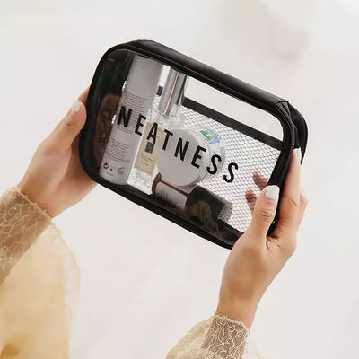 Logo Print Portable Travel Transparent Clear PVC Cosmetic Bag