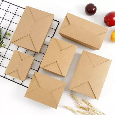 Customized Disposable Whiteboard Kraft Paper Takeaway Boxes