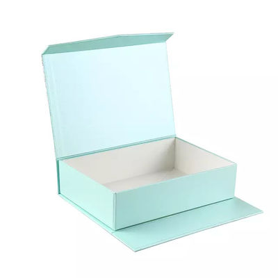 Folding Cardboard Magnetic Ribbon Bule Recycled Paper Gift Boxes