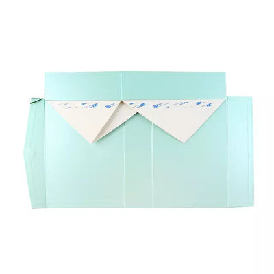 Folding Cardboard Magnetic Ribbon Bule Recycled Paper Gift Boxes