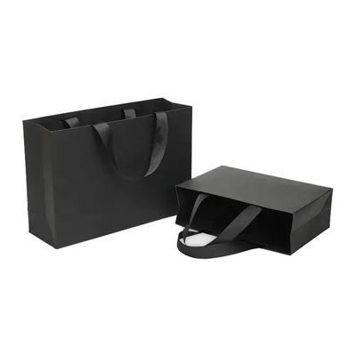 Elegant Promotional Paper Shopping Black Custom Packaging Bag