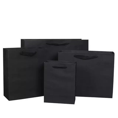 Elegant Promotional Paper Shopping Black Custom Packaging Bag