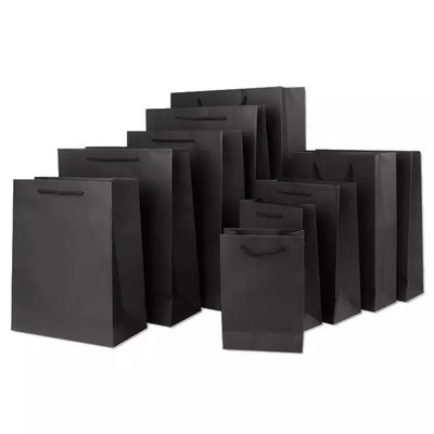 Elegant Promotional Paper Shopping Black Custom Packaging Bag