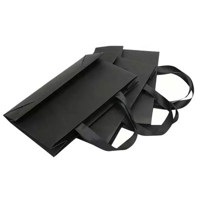 Elegant Promotional Paper Shopping Black Custom Packaging Bag