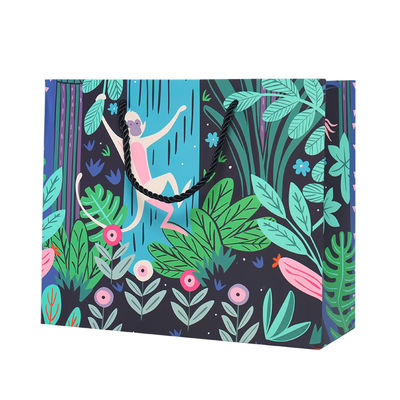 Promotional LOGO Ribbon Handle Paper Reusable Shopping Bag