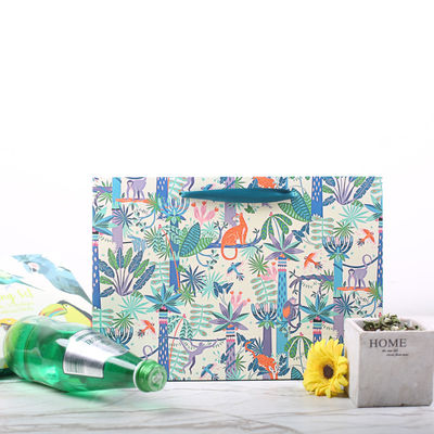 Promotional LOGO Ribbon Handle Paper Reusable Shopping Bag