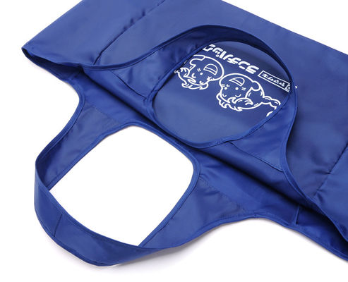 Blue OEM Logo Print 210D Polyester Reusable Shopping Bag