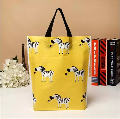 Plastic Reusable Yellow Shopping Tote Bag