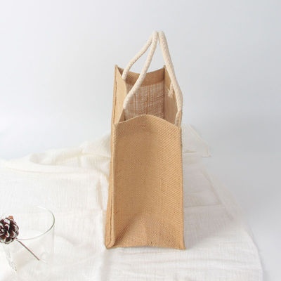 100% Jute Material Plain Natural Fiber Tote Bags Waterproof
