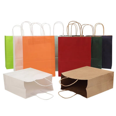Twisted Handle 150GSM Kraft Paper Shopping Bags Brown White