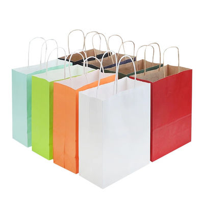 Twisted Handle 150GSM Kraft Paper Shopping Bags Brown White