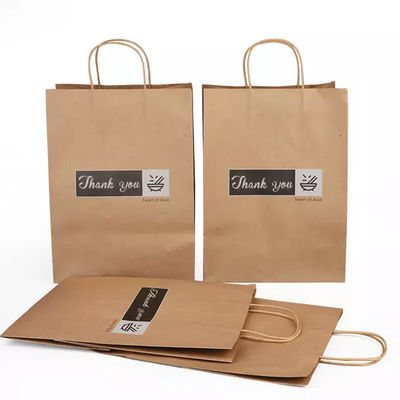 5KG Carry Recycled  Kraft Paper Bag With Twisted Handle