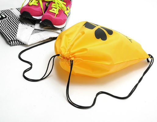 Yellow Nylon 190T Drawstring Packaging Bags 10Kg Durability