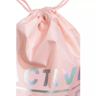 Fashion Printed Pink 190T Nylon Backpack Drawstring shopping bag
