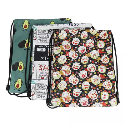 Foldable Fashion Print Promotional Shopping Bag Custom Drawstring Backpack
