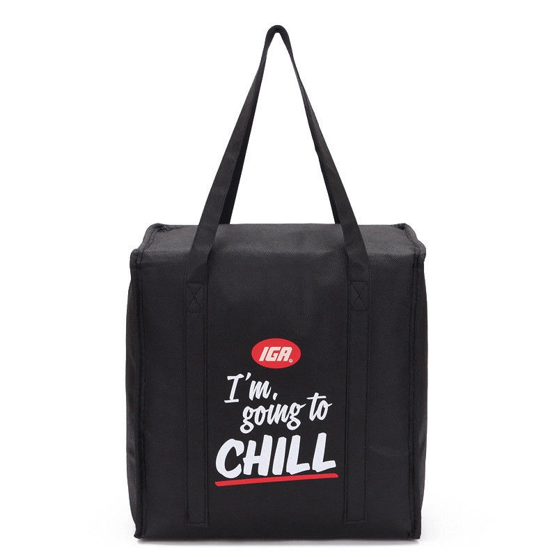 Waterproof Custom Black Non Woven School Lunch Cooler Bag