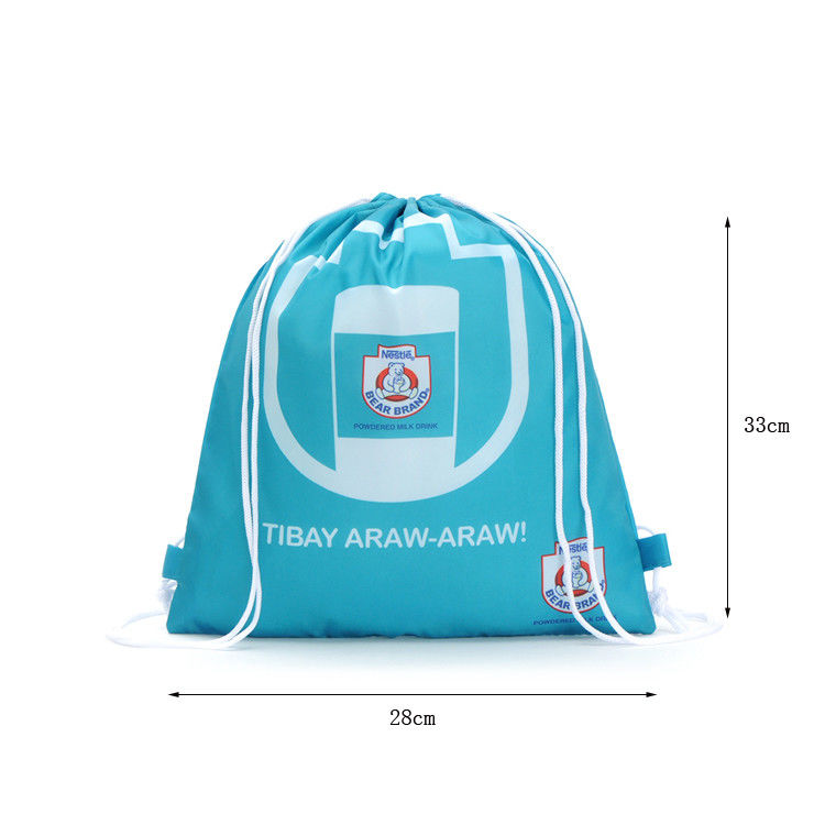 Waterproof Laundry Polyester 190T Nylon Logo Drawstring Gift Bags