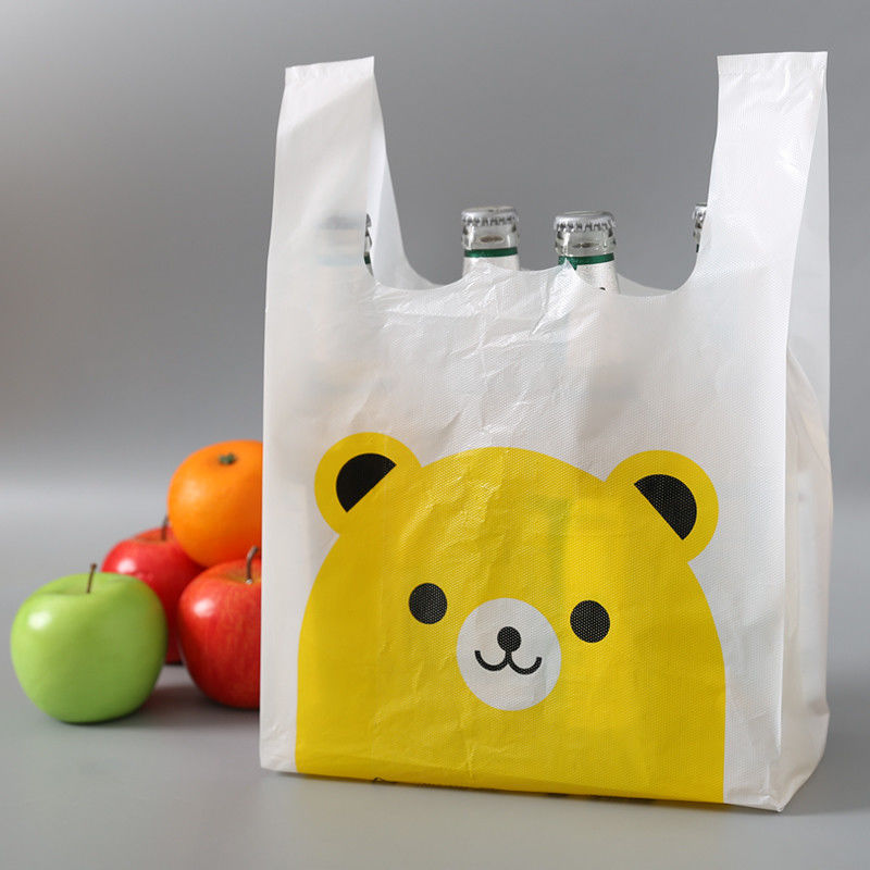 Custom Shopping Logo Print T Shirt Carrier Printed Plastic Bag