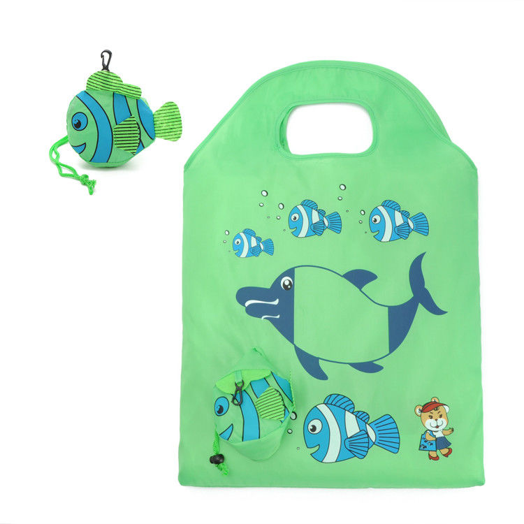Foldable Nylon Grocery Reusable Green Nylon Shopping Bag