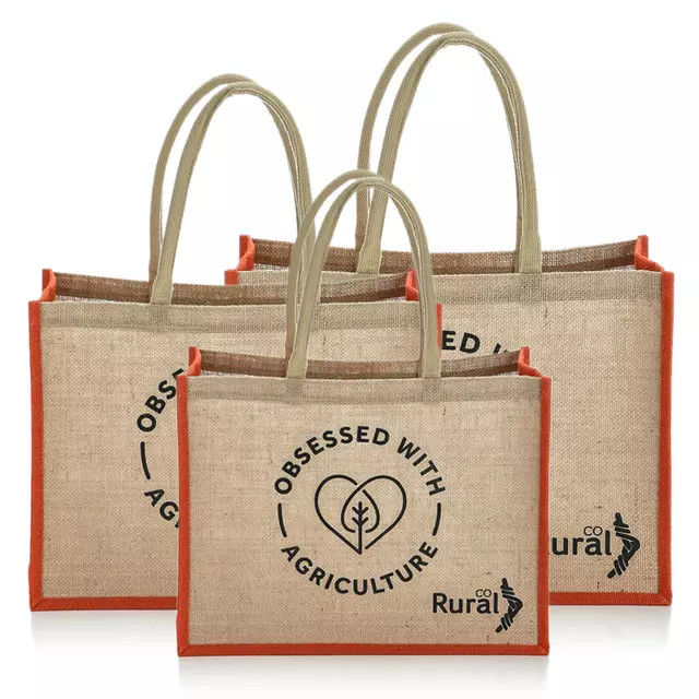 350GSM Jute Fabric Hemp Material Burlap Tote Bag Foldable